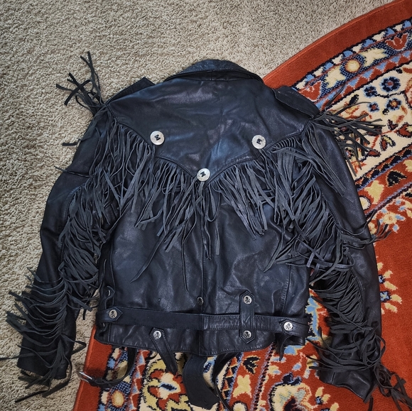 Vintage Verducci Black Leather Fringe Jacket - Picture 10 of 12